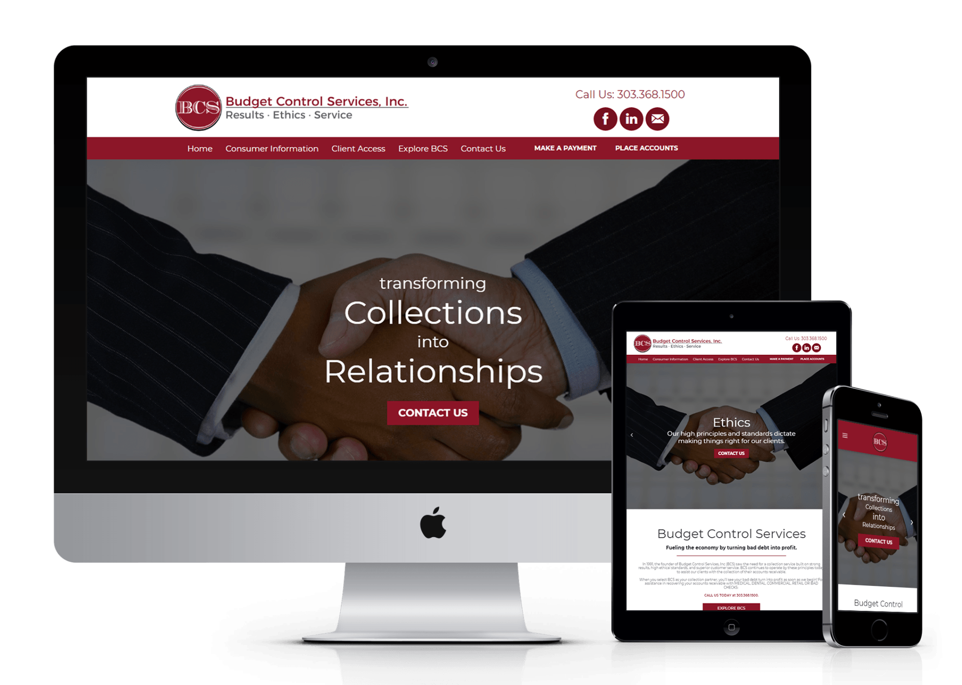 Budget Control Services website design screenshot
